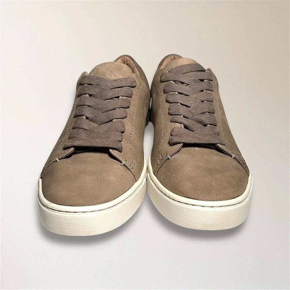 Frye Womens 9 Taupe Nubuck Leather‎ Sneakers Lace Up Casual Minimalist Street